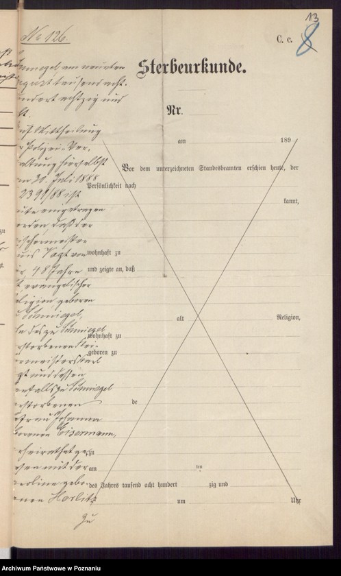 Obraz 15 z jednostki "Die von den Verlobten beigebrachten Urkunden zur Eheschliessung pro 1898"