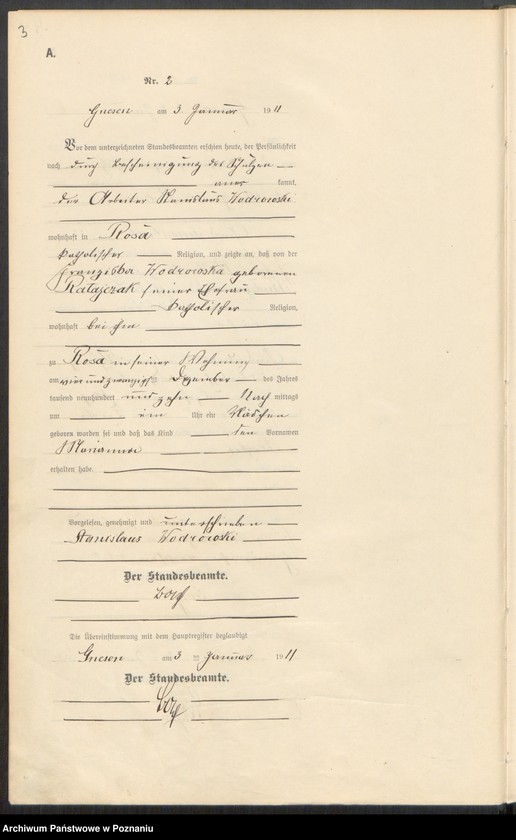 Obraz 5 z jednostki "Geburts-Nebenregister Band I"