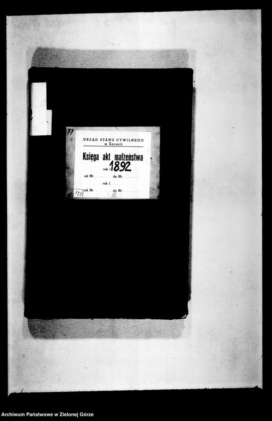 Obraz z jednostki "[Księga akt małżeństw rok 1892-Żary miasto]"