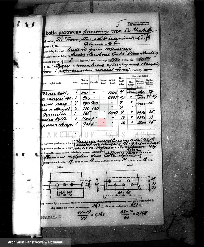 Obraz 9 z jednostki "Młyn parowy T. Gajewski w Prusach pow. jarociński nr woj. kotła 6323"