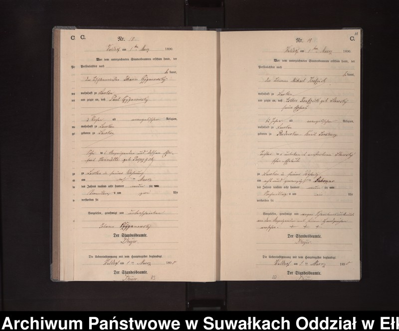 image.from.unit.number "Sterbe-Neben-Register des Königlichen Preussischen Standes-Amtes Orlen Kreis Loetzen"