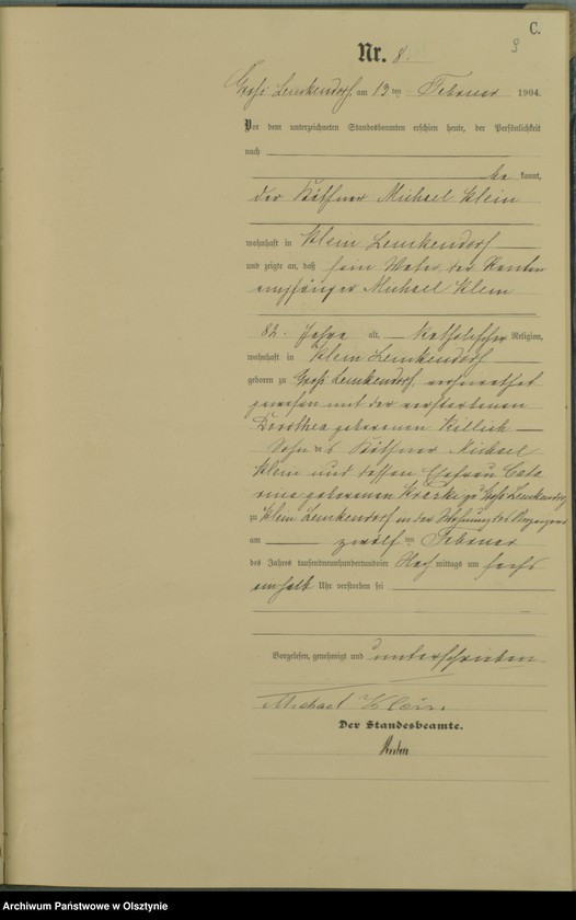 image.from.unit.number "Sterbe-Haupt-Register Nr 1 - 64"