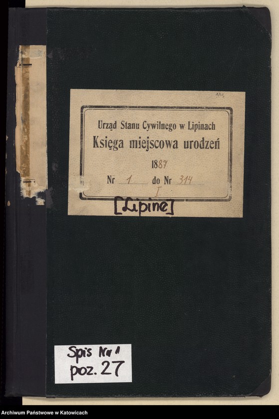 image.from.unit.number "Księga urodzeń T.1 nr 1-314"