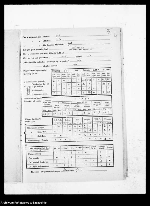 image.from.unit.number "Rolniczy Zespół Spółdzielczy im. T. Kościuszki z siedzibą w Barnkowie powiat Chojna - organizacja"