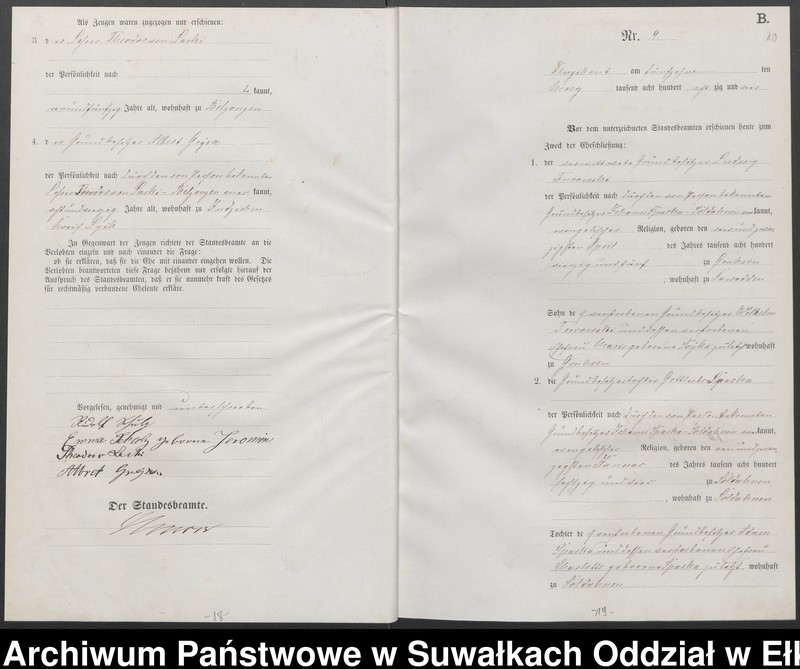 image.from.unit.number "Heiraths-Haupt-Register des Königlichen Preussischen Standes-Amtes Kumilsko Kreis Johannisburg"