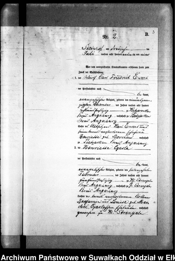 image.from.unit.number "Heiraths-Neben-Register des Preussischen Standes-Amtes Gr. Strengeln Kreis Angerburg"