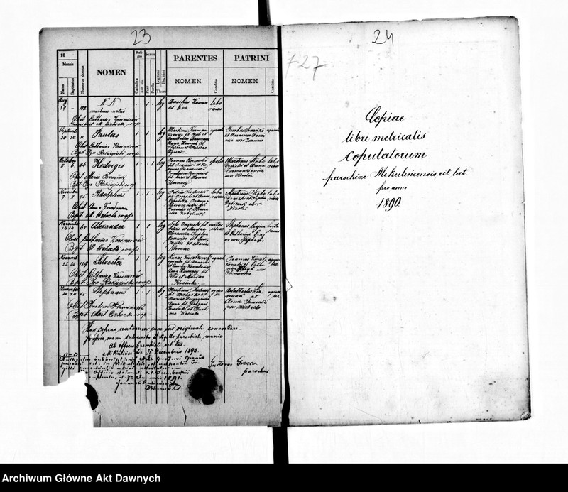 image.from.unit.number "Parafia: Mikulińce. Dekanat: Trembowla. Kopie z ksiąg metrykalnych ur., śl., zg. dla całej parafii (miasto Mikulińce i wsie)."