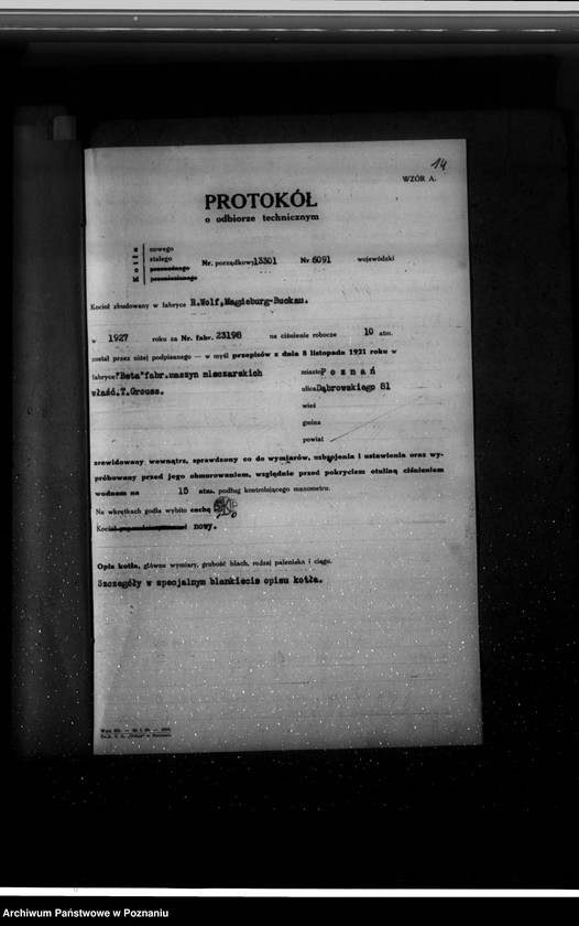 Obraz 19 z jednostki "Fabryka wyrobów mleczarnianych T.S. Groussa w Poznaniu nr woj. 6091"