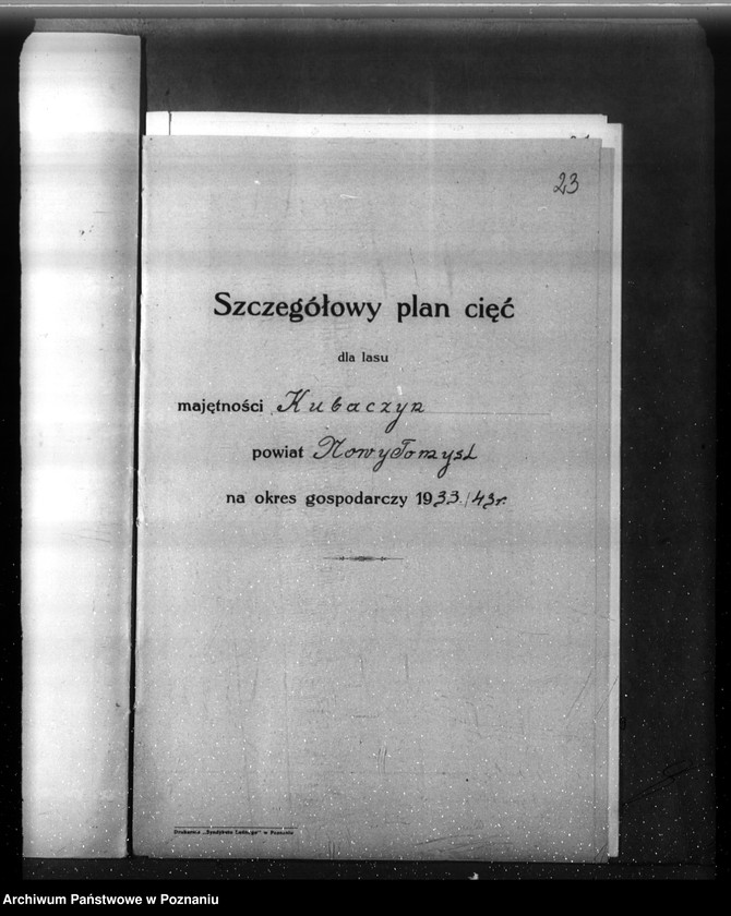 Obraz 17 z jednostki "Plan urządzenia gospodarstwa leśnego dla lasu majętności Kuleczyn w powiat nowotomyski 1933-1943"