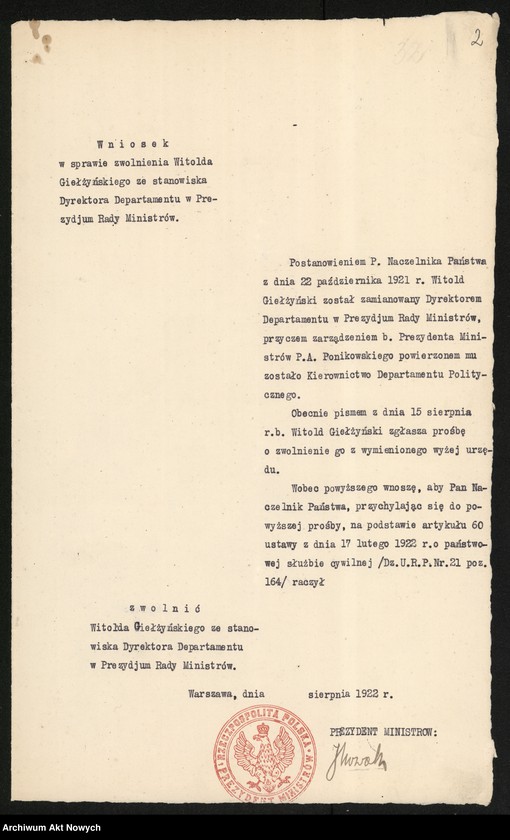 image.from.unit.number "Nominacje i dymisje w Biurze Prezydium Rady Ministrów"