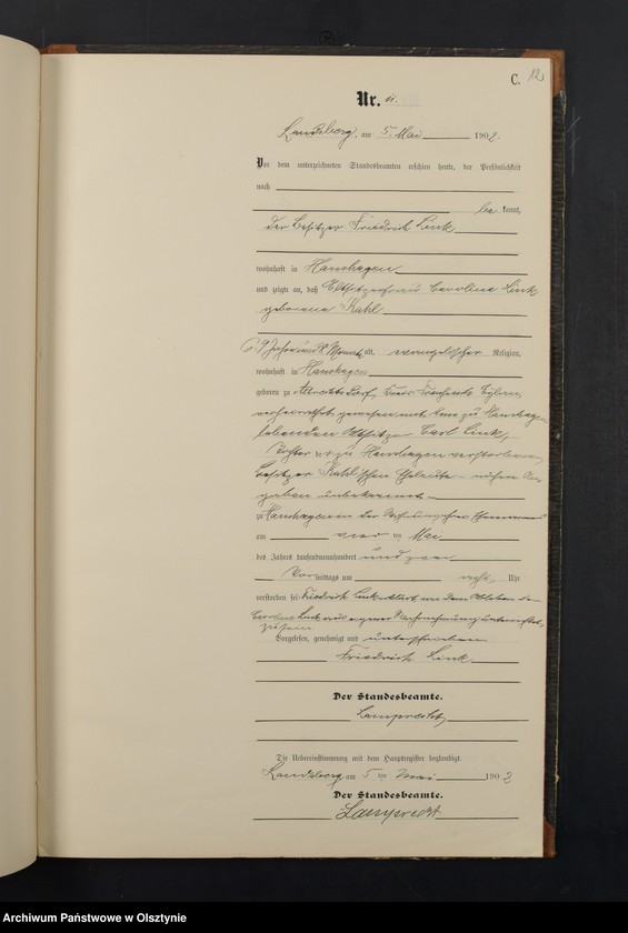 image.from.unit.number "Sterbe-Neben-Register Nr 1 - 26"