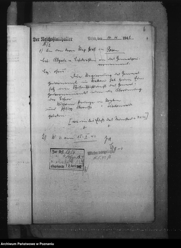 Obraz 10 z jednostki "Abgabe von Lehrkräften an das Generalgouvernement. Förderung volksdeutscher Lehrer"