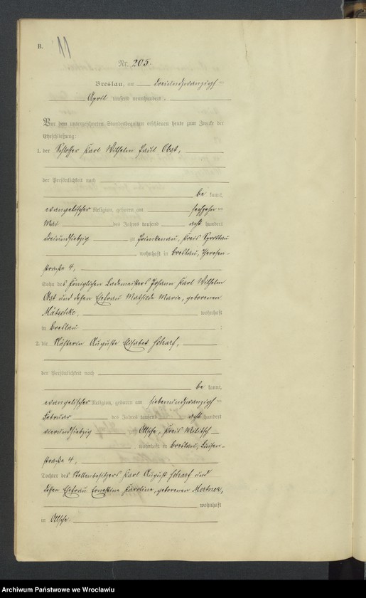 image.from.unit.number "Heiraths-Haupt-Register Breslau IV 1900 Band 2"