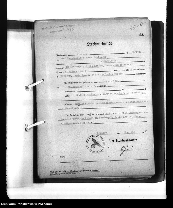 Obraz 20 z jednostki "Wykazy miejscowych Niemców, którzy zginęli w 1939 roku. Kreis Turek"