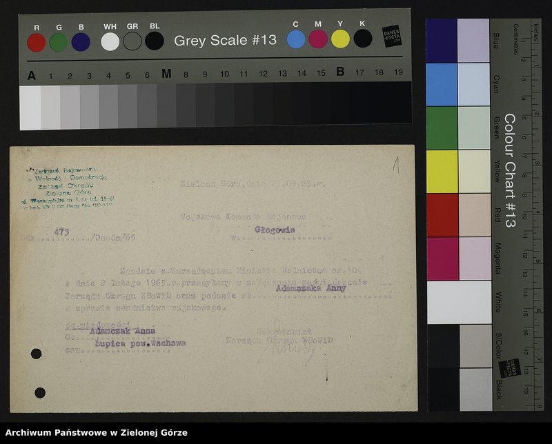 Obraz 5 z jednostki "Zaświadczenia Zarządu Okręgu ZBoWiD dotyczące osadnictwa wojskowego (układ alfabetyczny: A do G)"