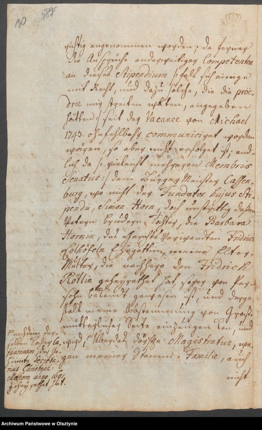 image.from.unit.number "In S. [Sachen] Heinrich Wilhelm Melhorn in causa Stipendi"