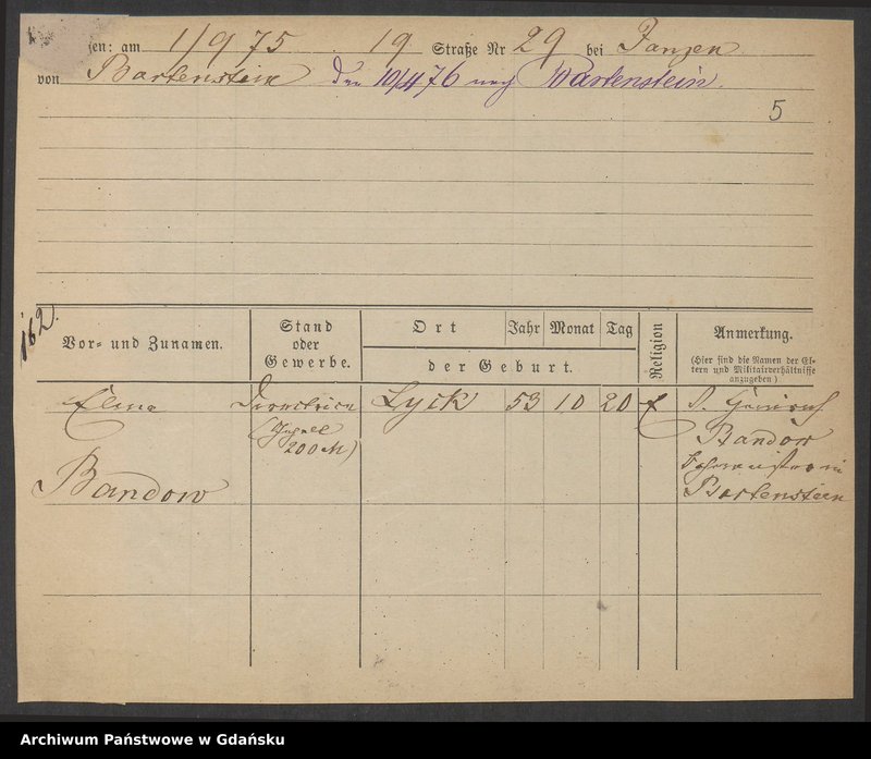 image.from.unit.number "Karty meldunkowe: Bandolien - Bardetzky"