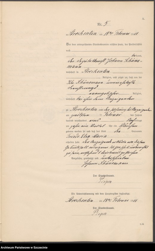 Obraz 8 z jednostki "Geburts-Register (Neben-Register)"