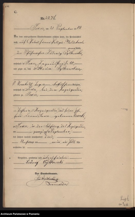 Obraz 17 z jednostki "Księga zgonów tom V"