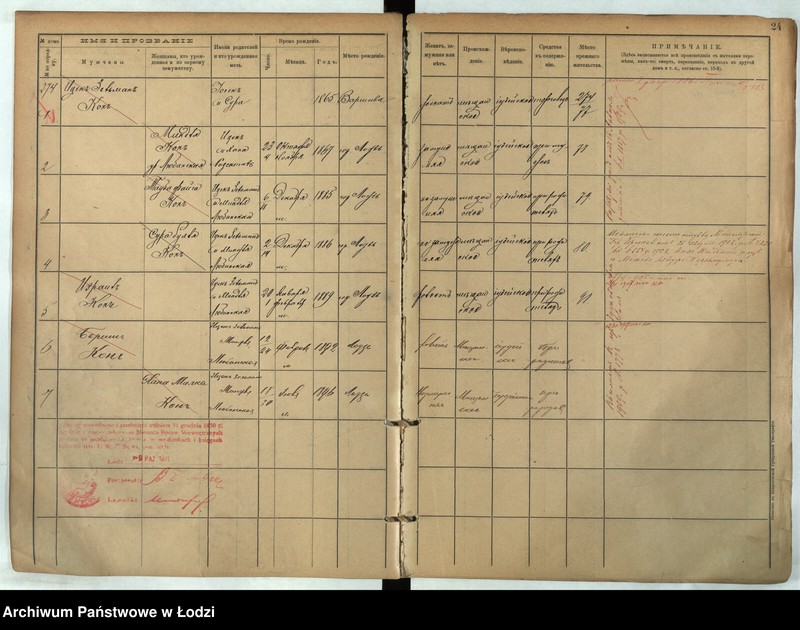 Obraz 18 z jednostki "[Księga ludności stałej m. Łodzi guberni piotrkowskiej nr domu 274-278]"