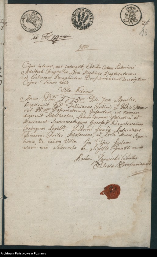 image.from.team "Akta stanu cywilnego Parafii Rzymskokatolickiej Skalmierzyce (pow. ostrowski)"