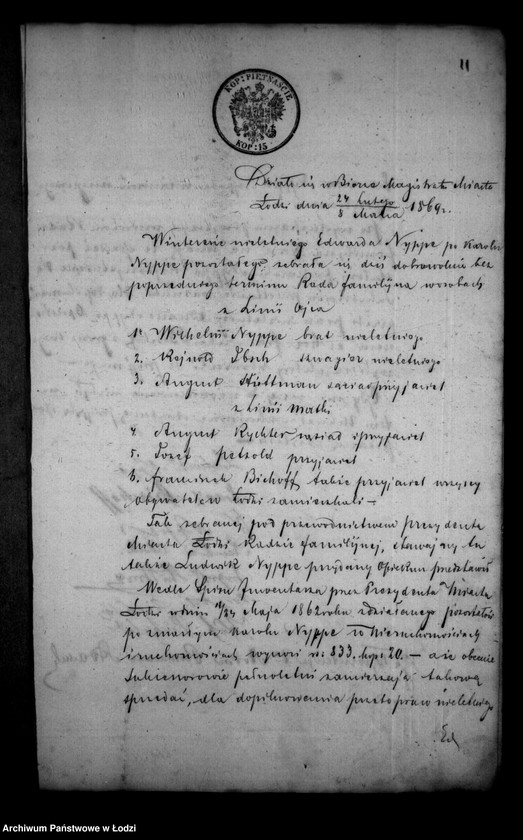 Obraz 15 z jednostki "Akta tyczące się ustanowienia opieki nad nieletnimi po zmarłym Karolu Nyppie"