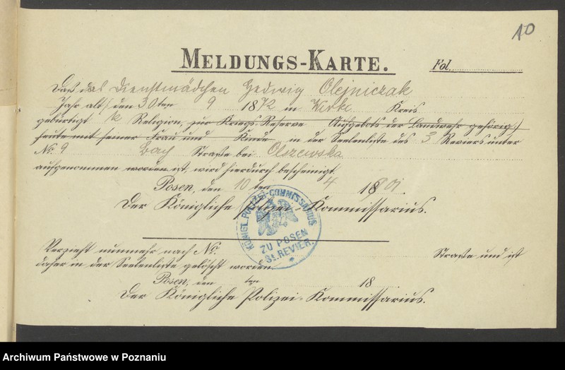 Obraz 11 z jednostki "Die von den Verlobten beigebrachten Urkunden zur Eheschliessung pro 1901. Vol VI"