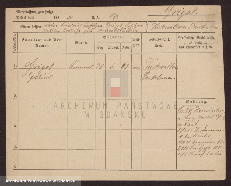 image.from.unit.number "Karty meldunkowe: Griga - Griss"