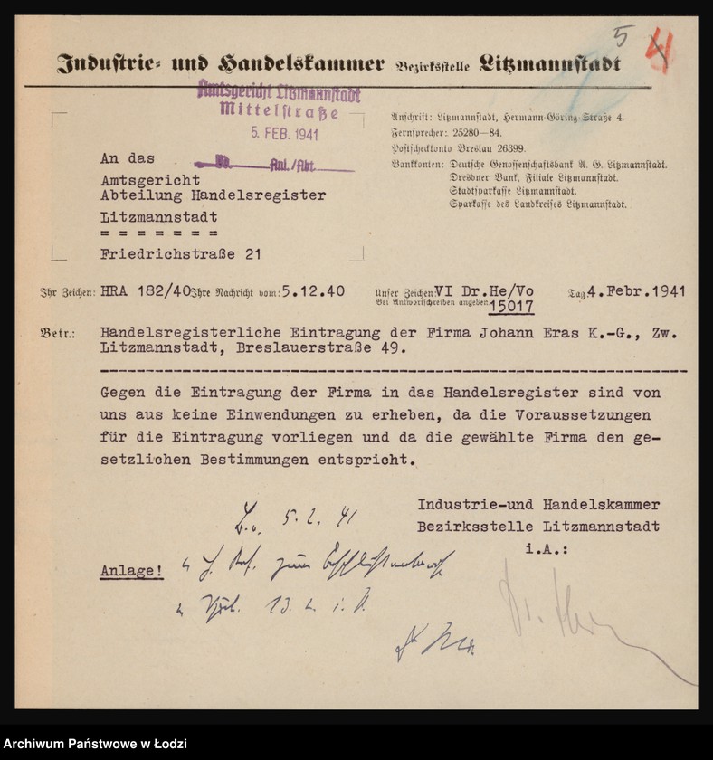 Obraz 7 z jednostki "Johann Eras K. G"