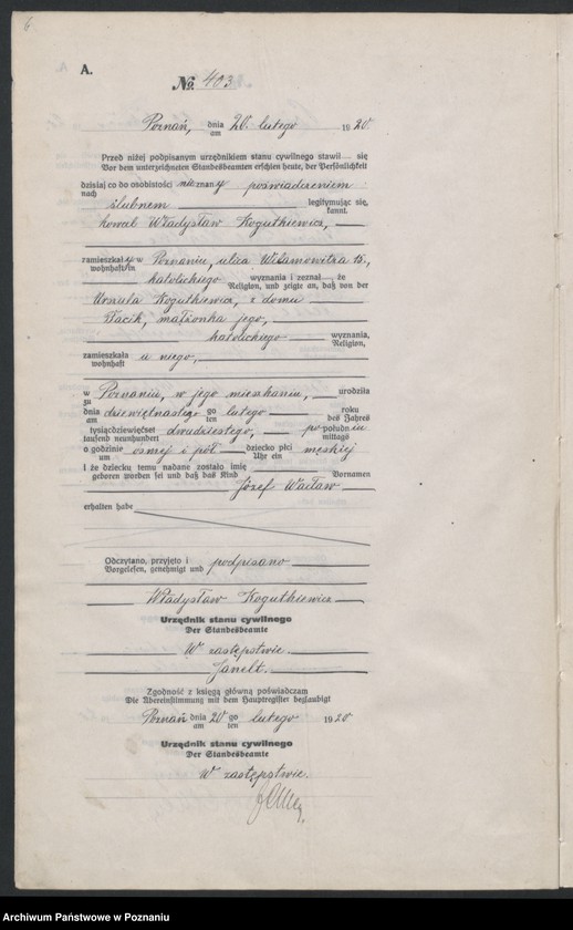 Obraz 8 z jednostki "Księga urodzeń odpis tom II [Rejestr poboczny urodzeń]"