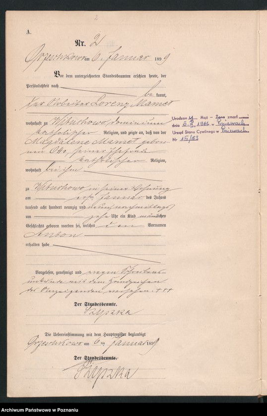 Obraz 5 z jednostki "Księga urodzeń"