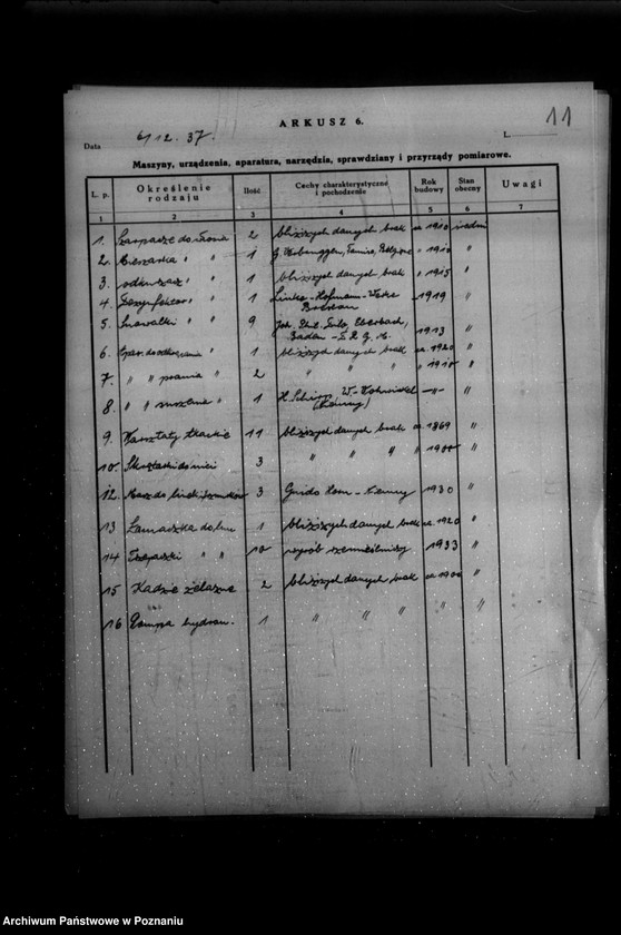 Obraz 20 z jednostki "Kwestionariusz Parowej Przędzalni Włosia i Mechanicznej Tkalni Pasów Parcianych St. Jaskowskiego w Rawiczu"