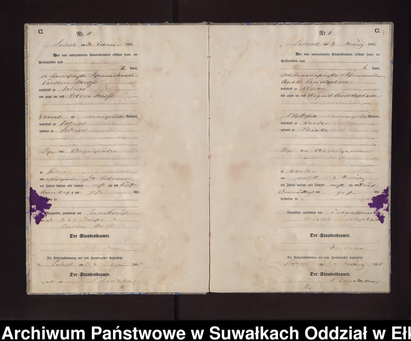 image.from.unit.number "Sterbe-Neben-Register des Preussischen Standes-Amtes Neuhoff Kreis Loetzen"