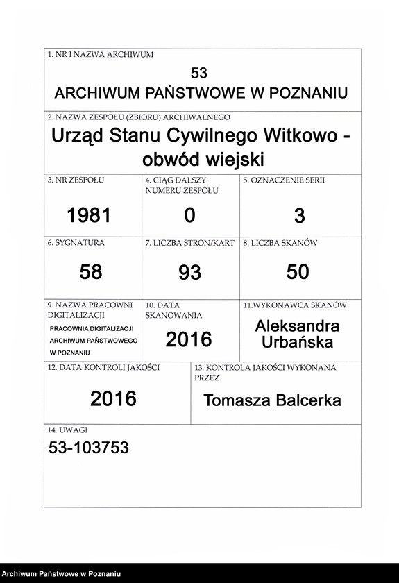 Obraz 1 z jednostki "Księga małżeństw"