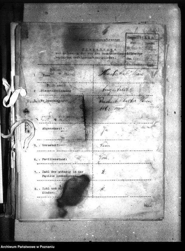 Obraz 6 z jednostki "Wohnungszuweisungen für Deutsche. Verdrängung der Polen."