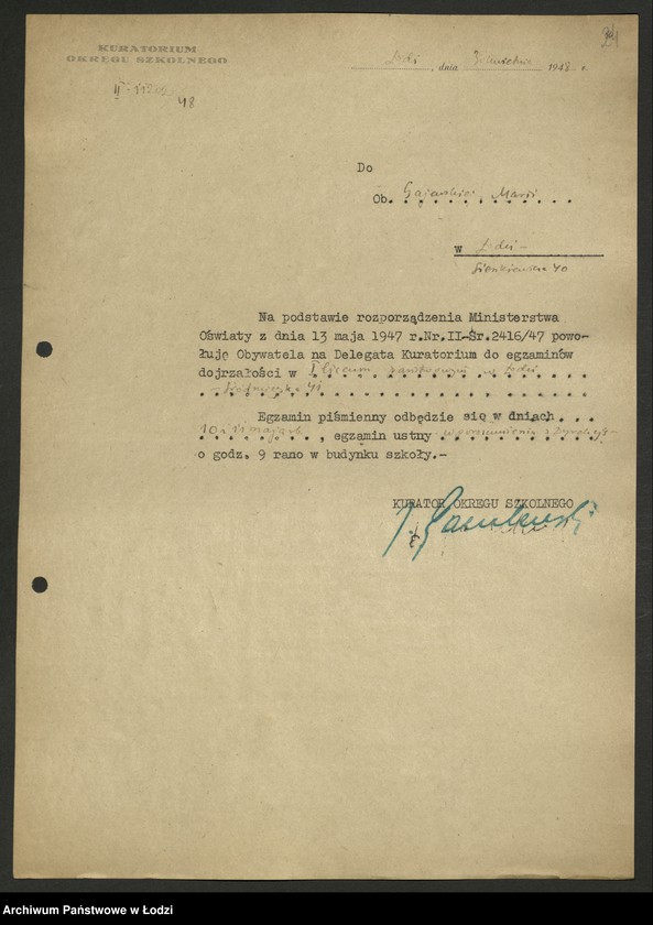 Obraz 19 z jednostki "Kuratorium Okręgu Szkolnego; sprawozdania, okólniki, korespondencja"