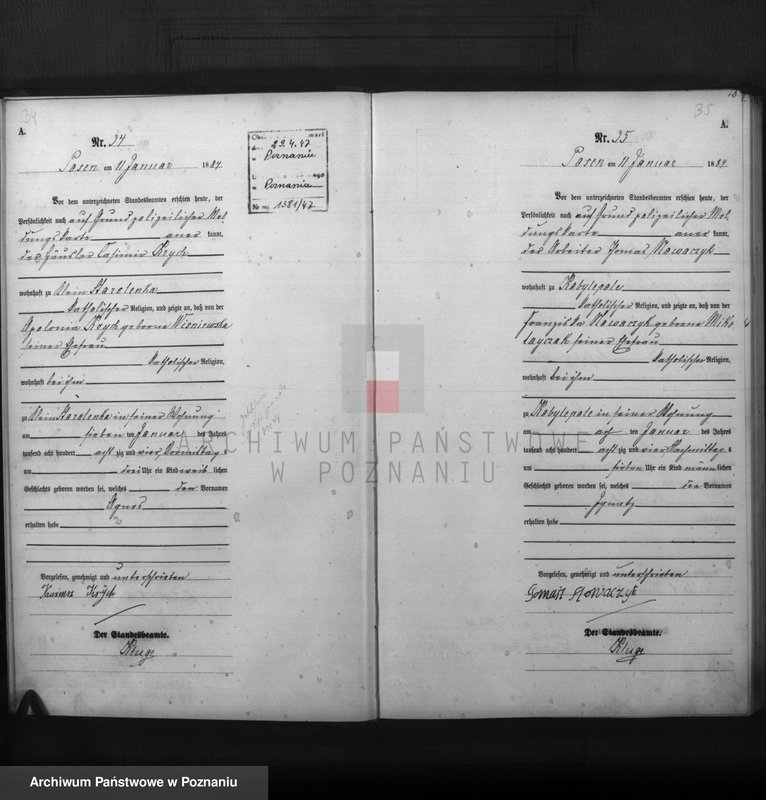 Obraz 19 z jednostki "Księga urodzeń t. I"