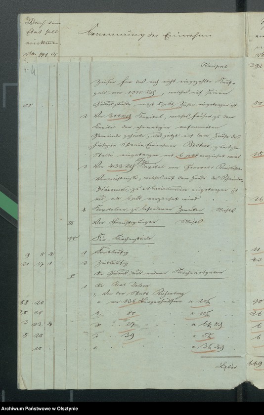 image.from.unit.number "Kirchen Kassen Rechnung von den beiden ewangelischen Kirchen zu Riesenburg"