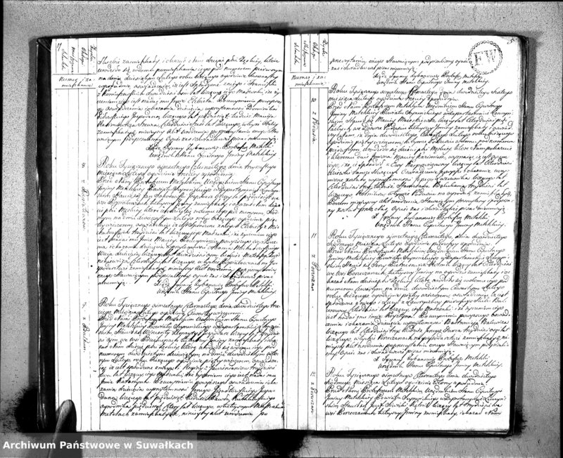 Obraz 6 z jednostki "Księgo Aktów Urodzenia Urzędnika Stanu Cywilnego Gminy Metelskiey Powiatu Seyneńskiego Departamentu Łomżyńskiego od 1 Stycznia Tysiąc Osimset Czternastego Roku 1814"