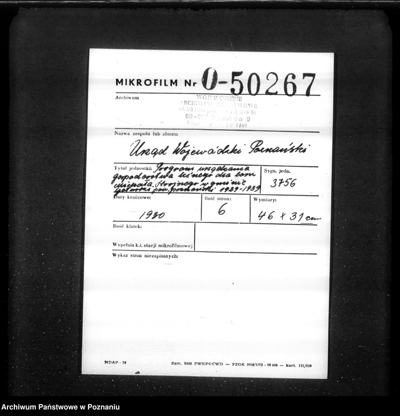 Obraz 2 z jednostki "Program urządzenia gospodarstwa leśnego dla lasu Michała Strojnego w gminie Gołuski powiat poznański 1929-1939"