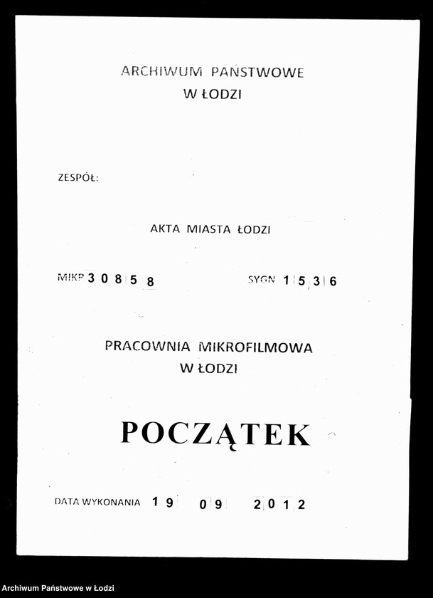 Obraz 1 z jednostki "Rachunek kasy ekonomicznej m. Łodzi na rok 1851"
