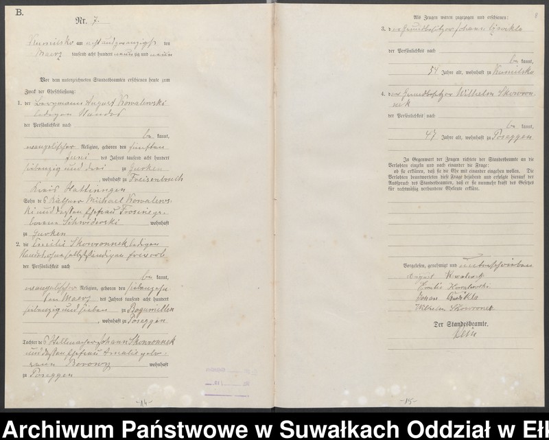 image.from.unit.number "Heiraths-Haupt-Register des Königlichen Preussischen Standes-Amtes Kumilsko Kreis Johannisburg"