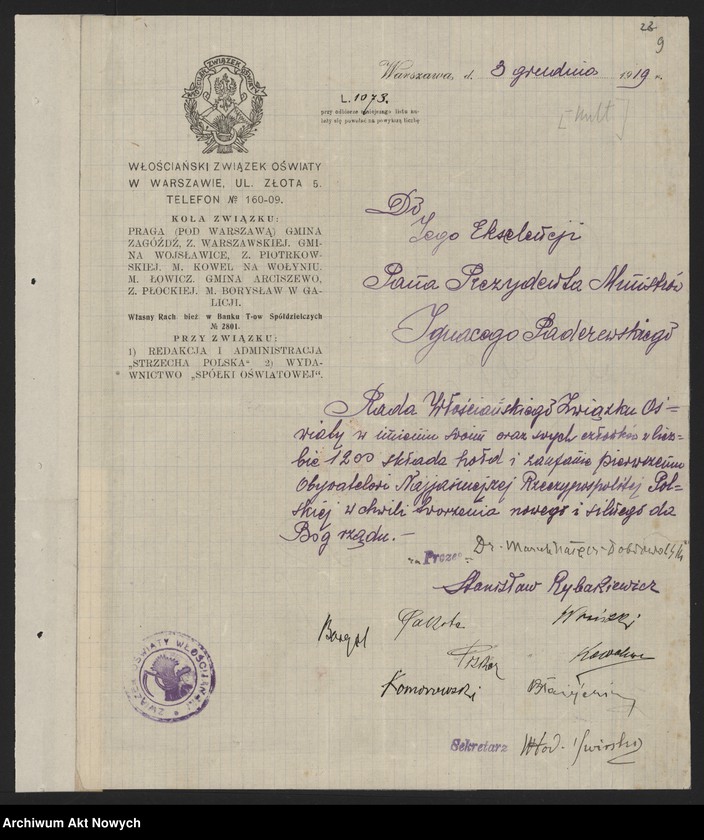image.from.unit.number "Włościański Związek Oświaty - prośby o pomoc i poparcie, wydawnictwa - broszury antykomunistyczne"