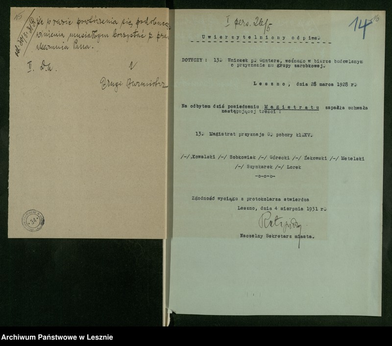 Obraz 16 z jednostki "[Gunter Marcin - akta osobowe]"