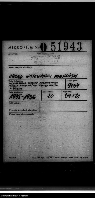 Obraz 2 z jednostki "Zatwierdzenie zakładu przemysłowego /rzeźni Miejskiej/ własność Zarządu Miejskiego w Środzie"