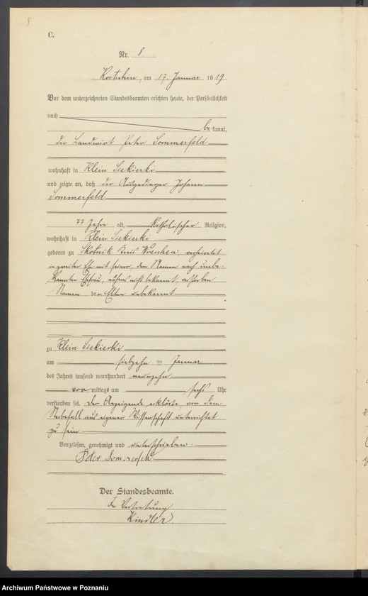 Obraz 10 z jednostki "Sterbe-Haupt-Register "