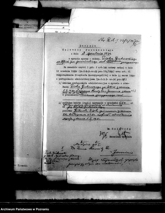 Obraz 16 z jednostki "Sprawy wodno-melioracyjne, załatwianie odwołań"