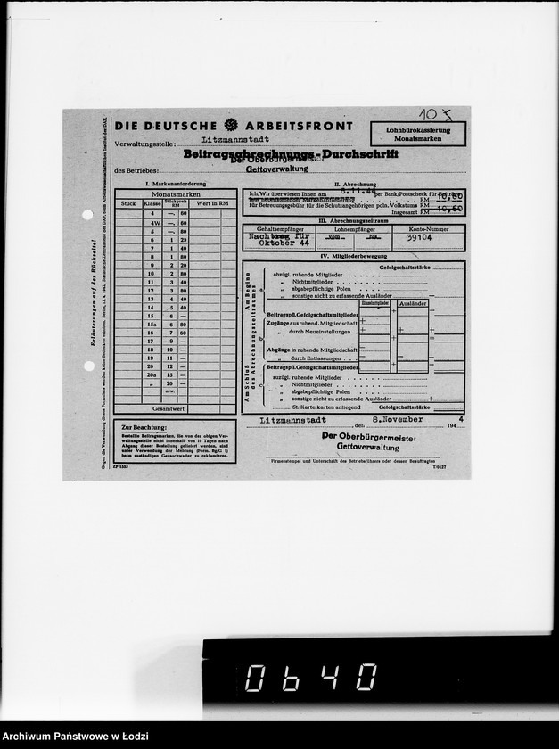 Obraz 14 z jednostki "D.A.F [Wpłaty składek członkowskich]"