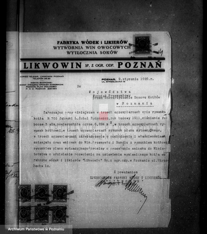 image.from.unit.number "Fabryka wódek i likierów /"Likwowin"/ w Poznaniu ul. Strzelecka 14 nr woj. 6285"