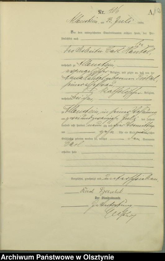 image.from.unit.number "Geburts-Haupt-Register Tom II,Nr 396 - 743"